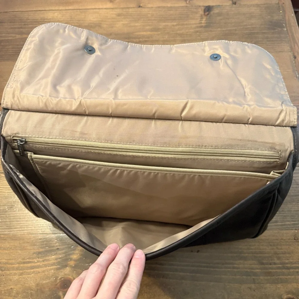 Solo Leather Satchel Laptop Commuter Briefcase Business Brown Messenger‎ Bag